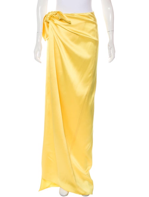 Balenciaga 2019 Satin Maxi Skirt Yellow