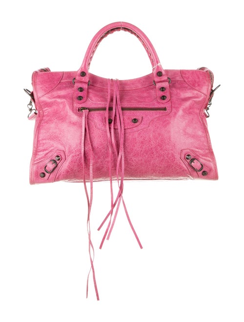 Balenciaga Motocross Classic City Bag Pink