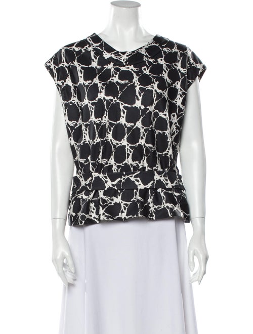 Balenciaga Silk Printed Blouse Grey