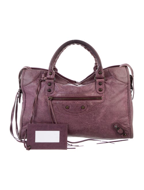 Balenciaga Motocross Classic City Bag Purple