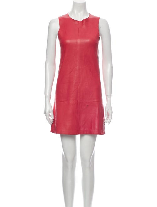 Balenciaga Leather Mini Dress Pink