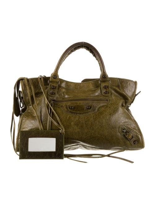 Balenciaga Motocross Classic City Bag Green