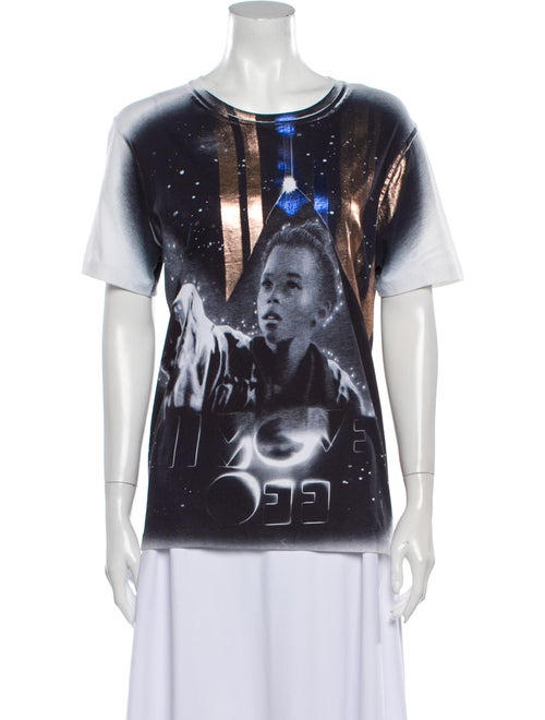 Balenciaga Graphic Print Scoop Neck T-Shirt Black