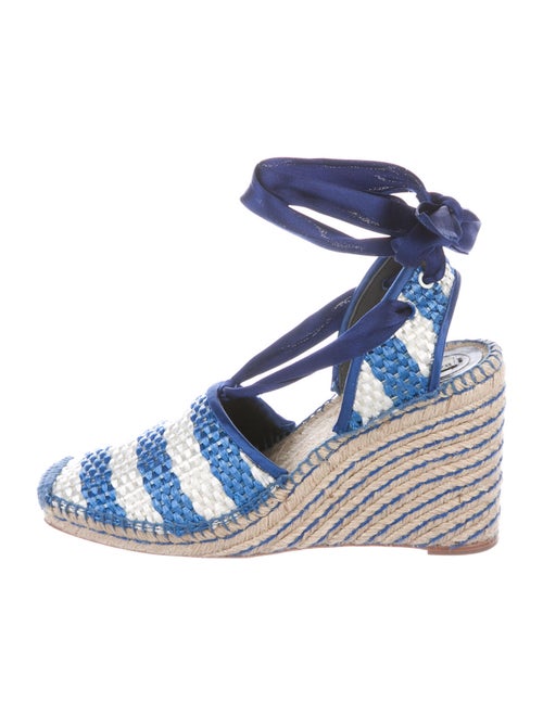 Balenciaga Raffia Printed Espadrilles Blue