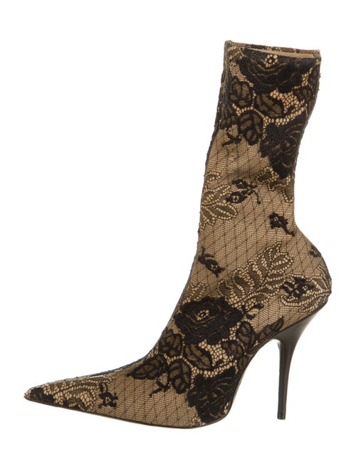 Balenciaga Lace Pattern Sock Boots Black