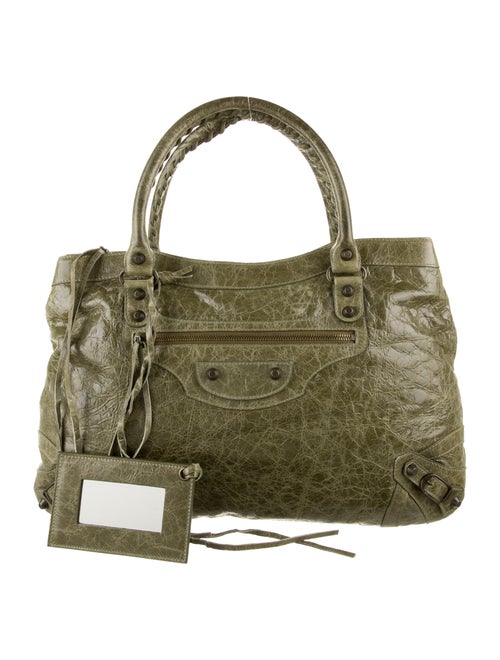Balenciaga Motocross Classic City Bag Green