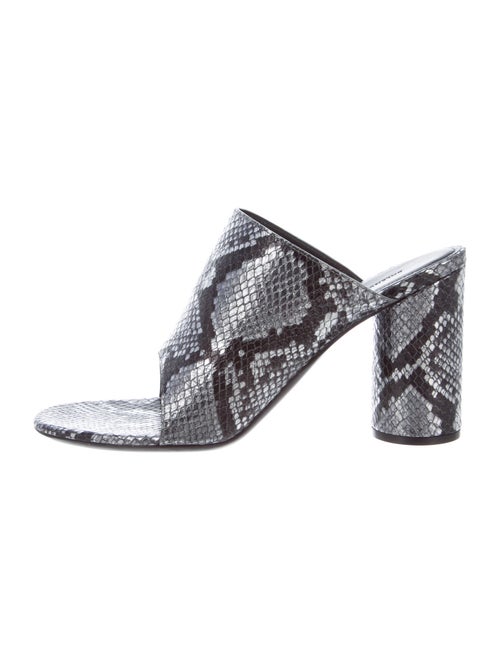 Balenciaga Leather Slides Silver