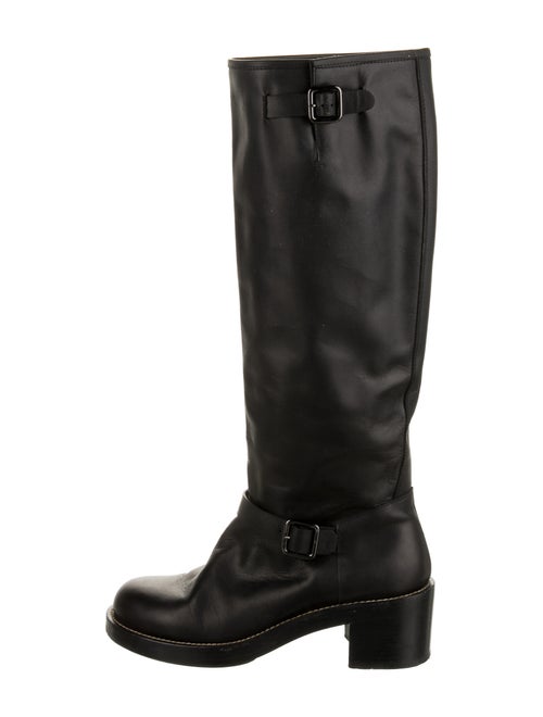 Balenciaga Leather Riding Boots Black