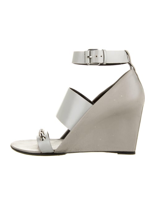Balenciaga Leather Studded Accents Sandals Grey