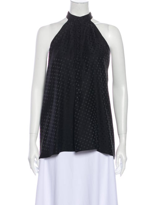 Balenciaga Silk Polka Dot Print Blouse Black