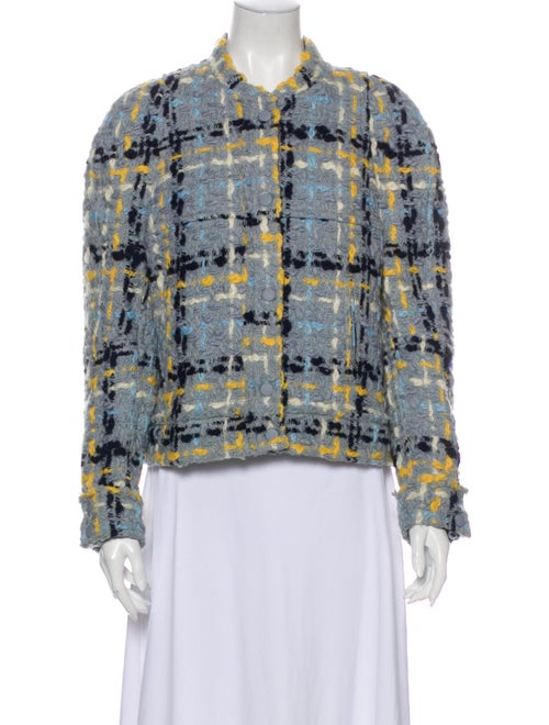 Balenciaga Plaid Print Denim Jacket Denim