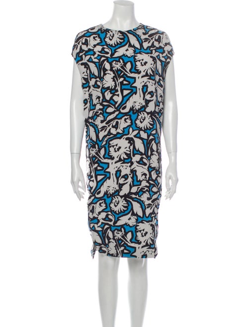 Balenciaga Silk Midi Length Dress Blue