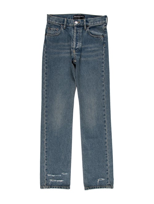 Balenciaga Mid-Rise Straight Leg Jeans Blue