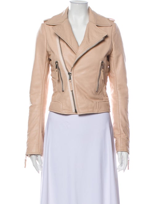 Balenciaga Leather Biker Jacket Pink