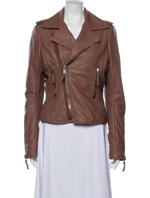 Balenciaga Leather Biker Jacket Pink