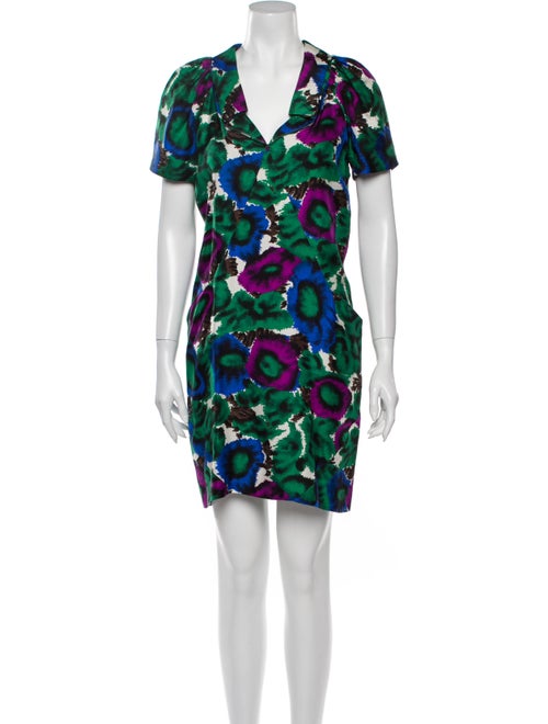 Balenciaga Silk Mini Dress Green
