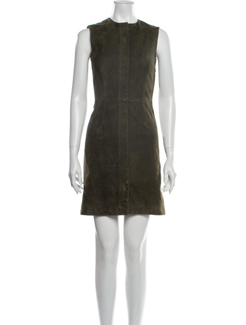 Balenciaga Suede Mini Dress Green
