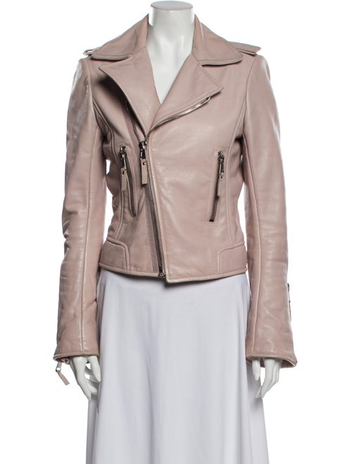 Balenciaga Leather Biker Jacket Pink