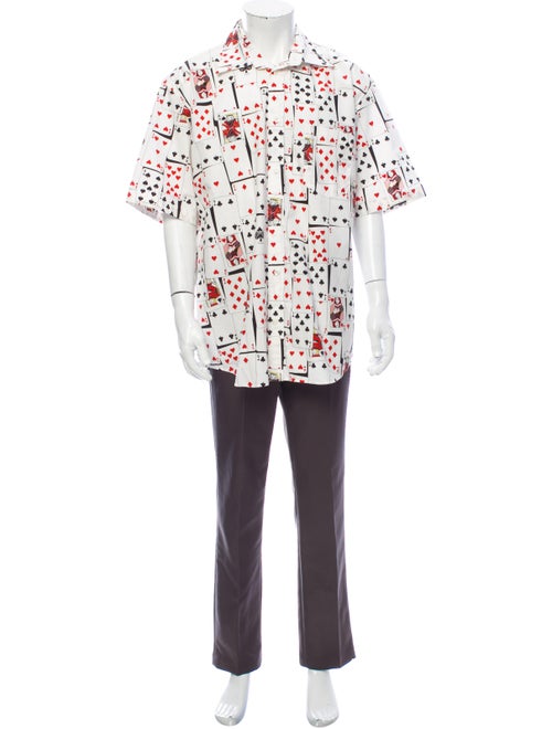 Balenciaga Printed Short Sleeve Shirt White