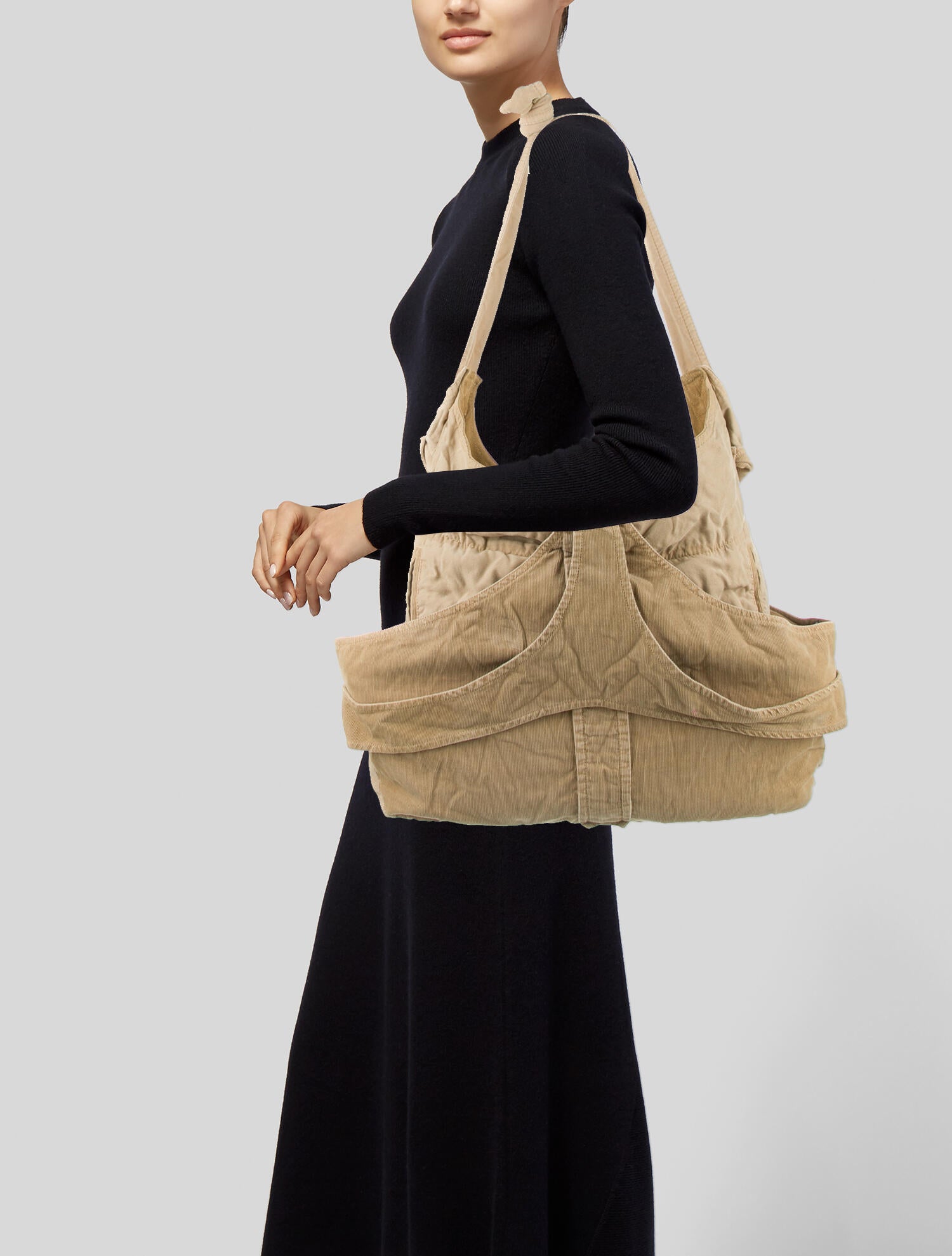 Balenciaga Vintage Corduroy Matrix XL Hobo - Neutrals Totes