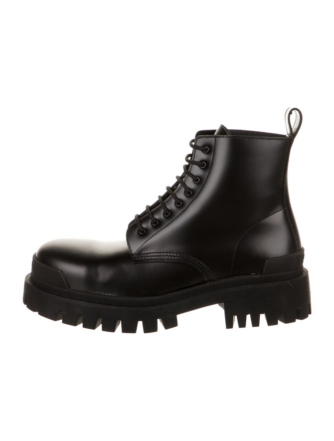 Balenciaga Leather Combat Boots - Black Boots, Shoes - BAL143792 | The ...