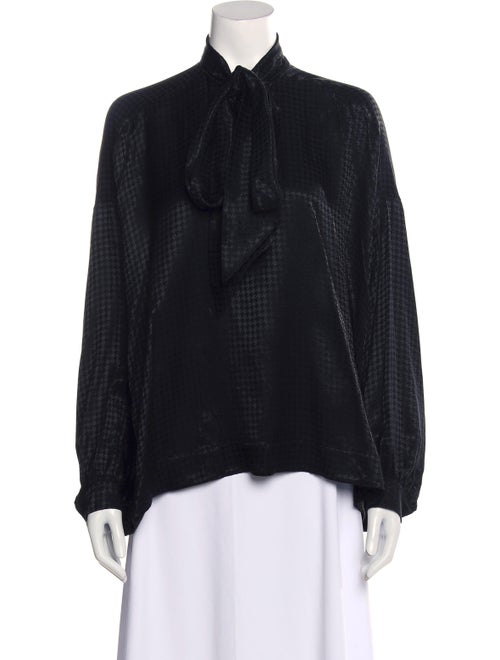 Balenciaga Mock Neck Long Sleeve Blouse