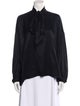 Balenciaga Mock Neck Long Sleeve Blouse