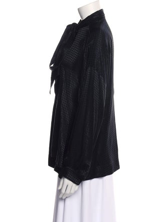 Balenciaga Mock Neck Long Sleeve Blouse