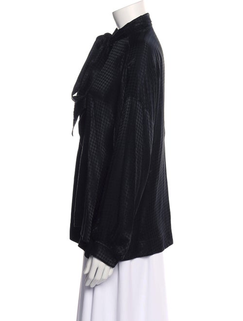 Balenciaga Mock Neck Long Sleeve Blouse