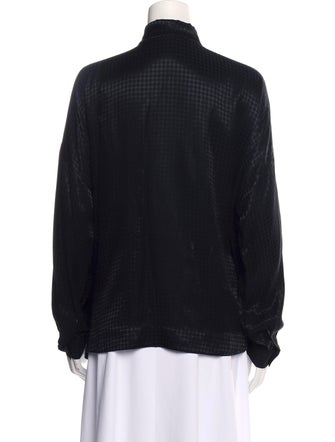 Balenciaga Mock Neck Long Sleeve Blouse