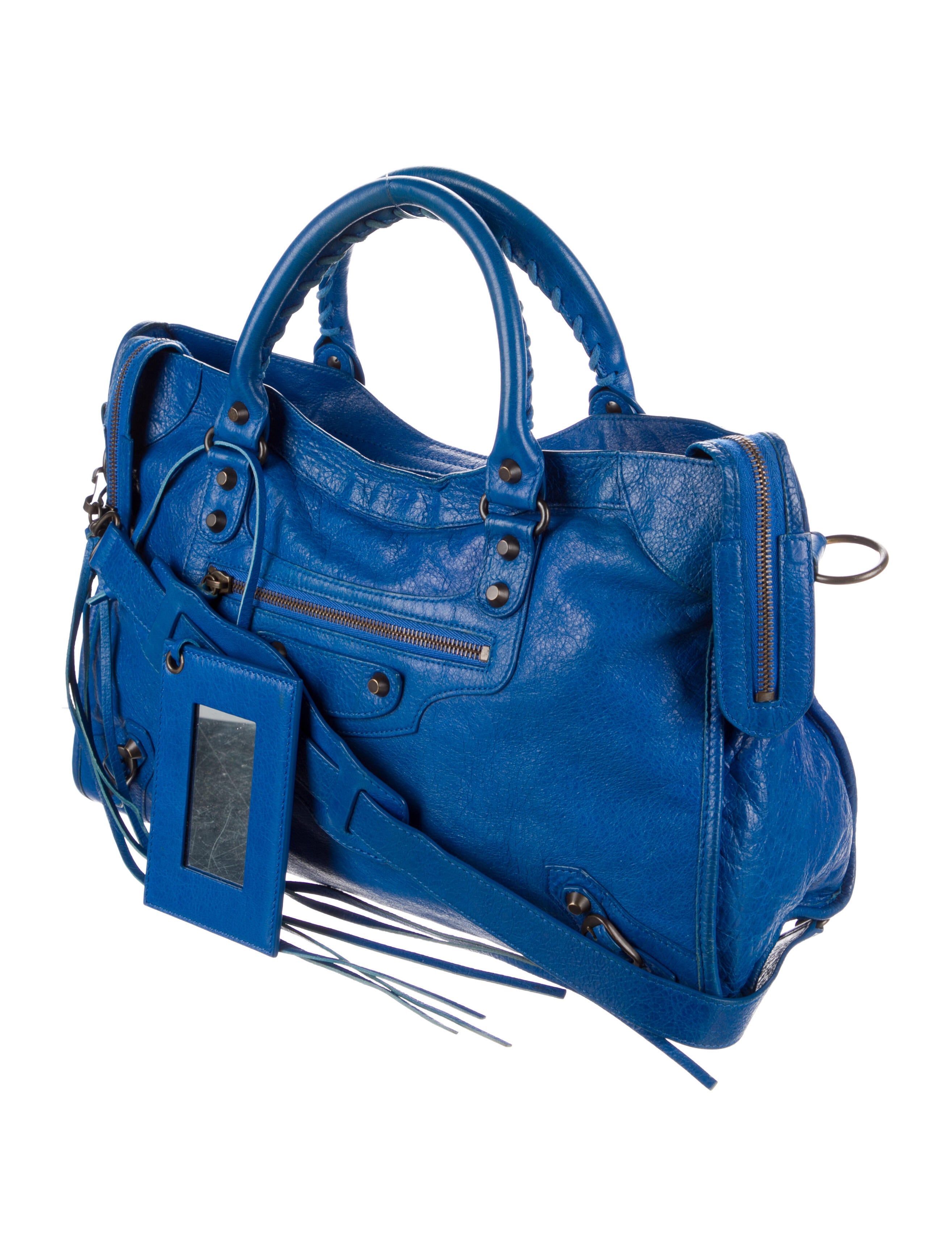 Balenciaga City Classic Stud Bag - Blue Handle Bags, Handbags