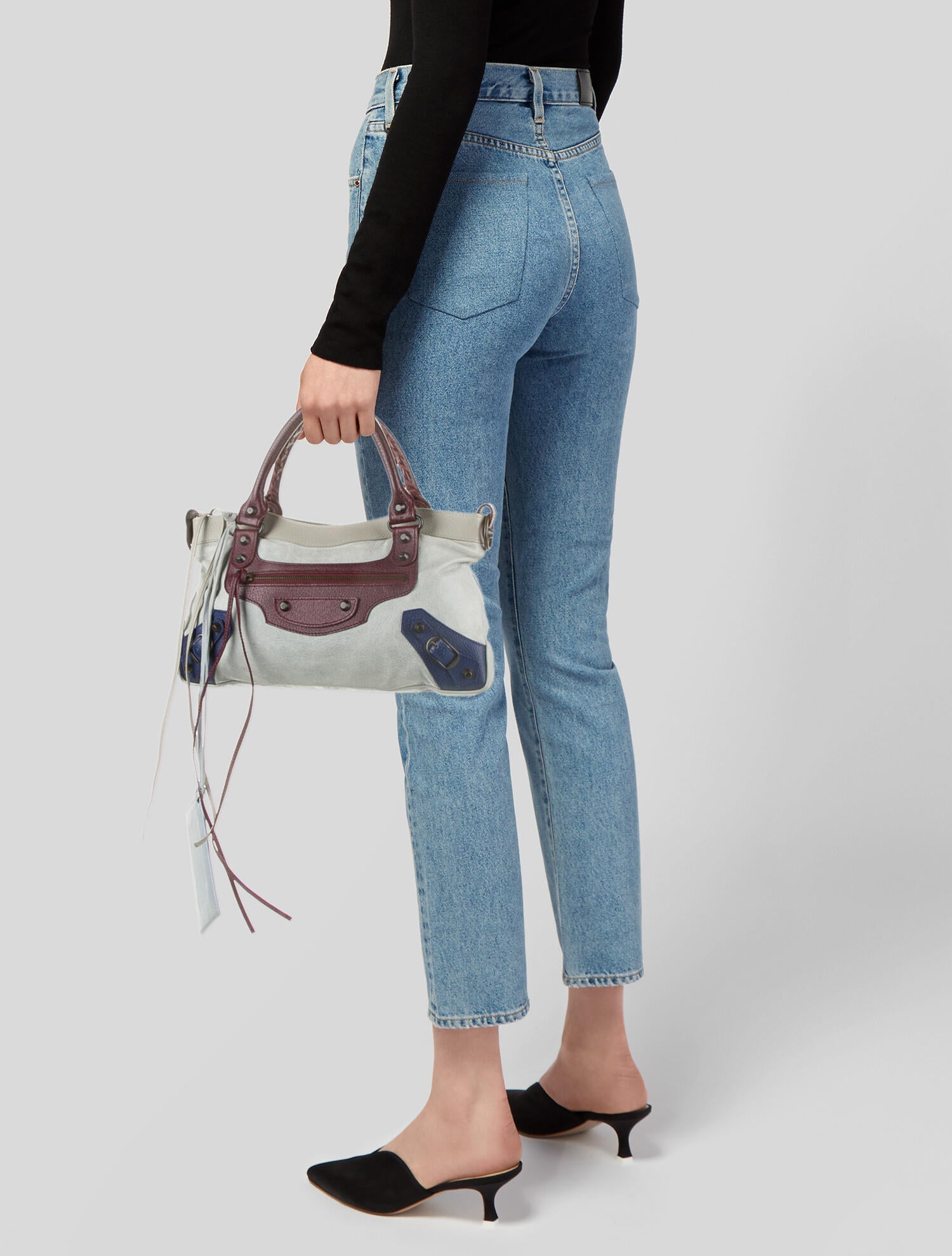 Balenciaga Motocross Classic Tricolor First Bag - Blue Handle Bags