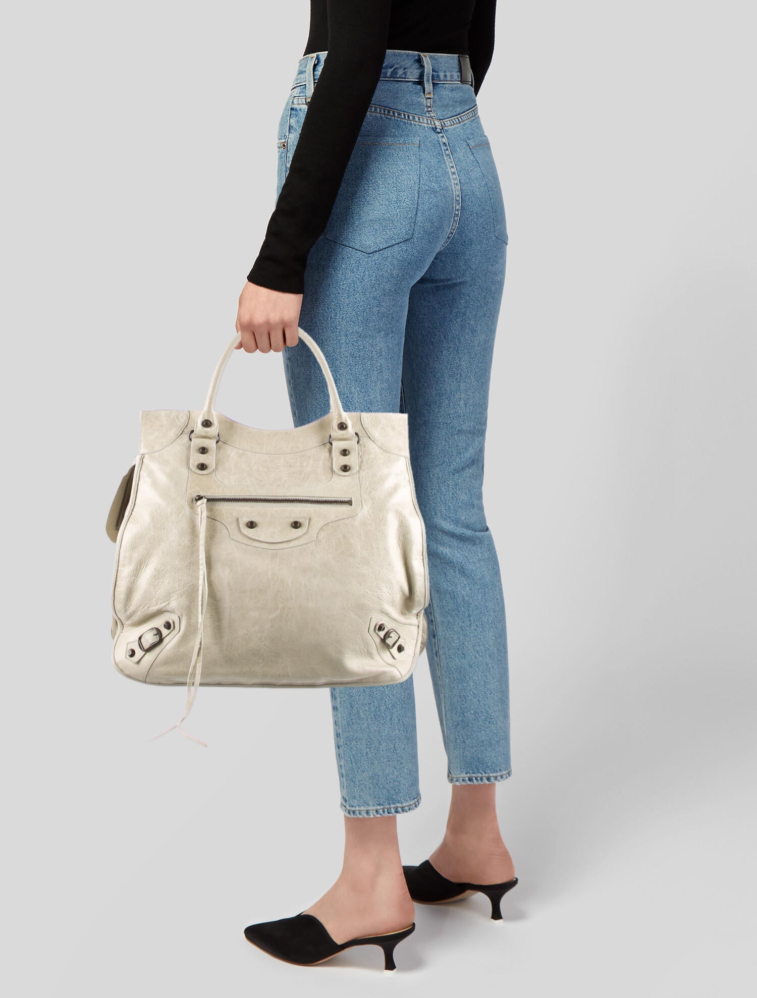 バッグ 00s Balenciaga Mid Afternoon Handbag Balenciaga Motocross Classic Mid-Afternoon Bag - Neutrals