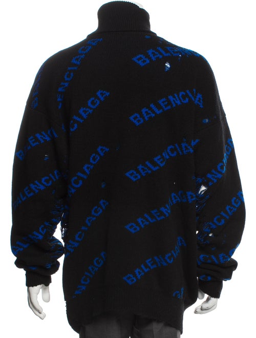 Balenciaga Virgin Wool Graphic Print Pullover