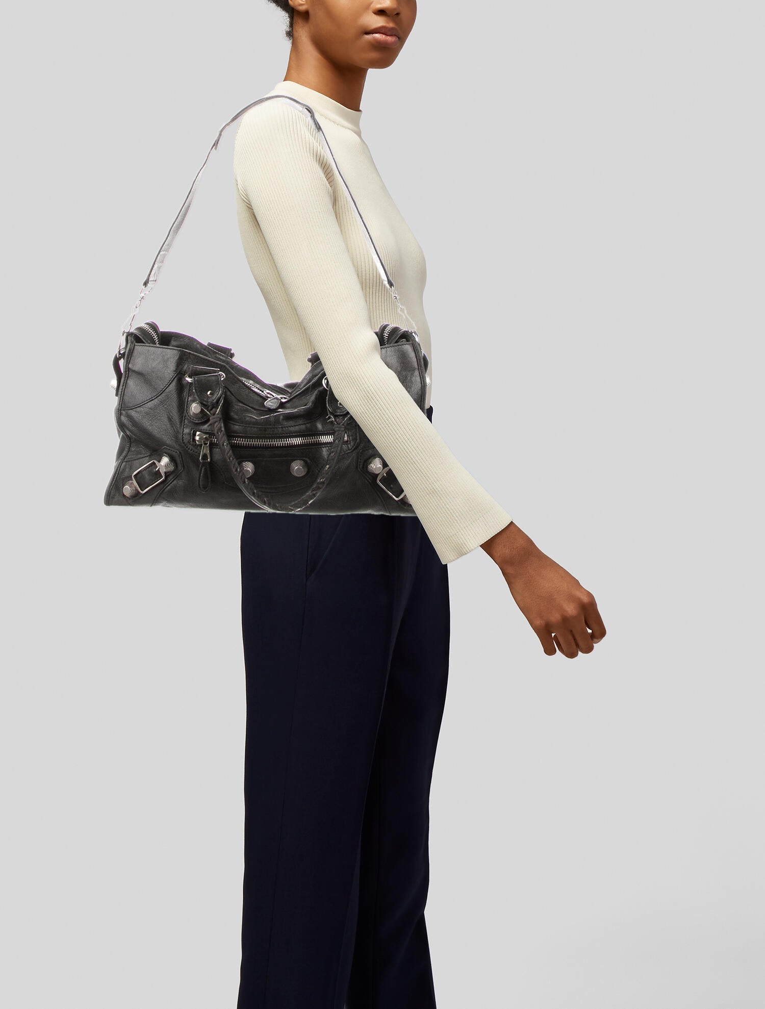 Balenciaga Motocross Giant 21 Part Time Bag - Black Shoulder Bags