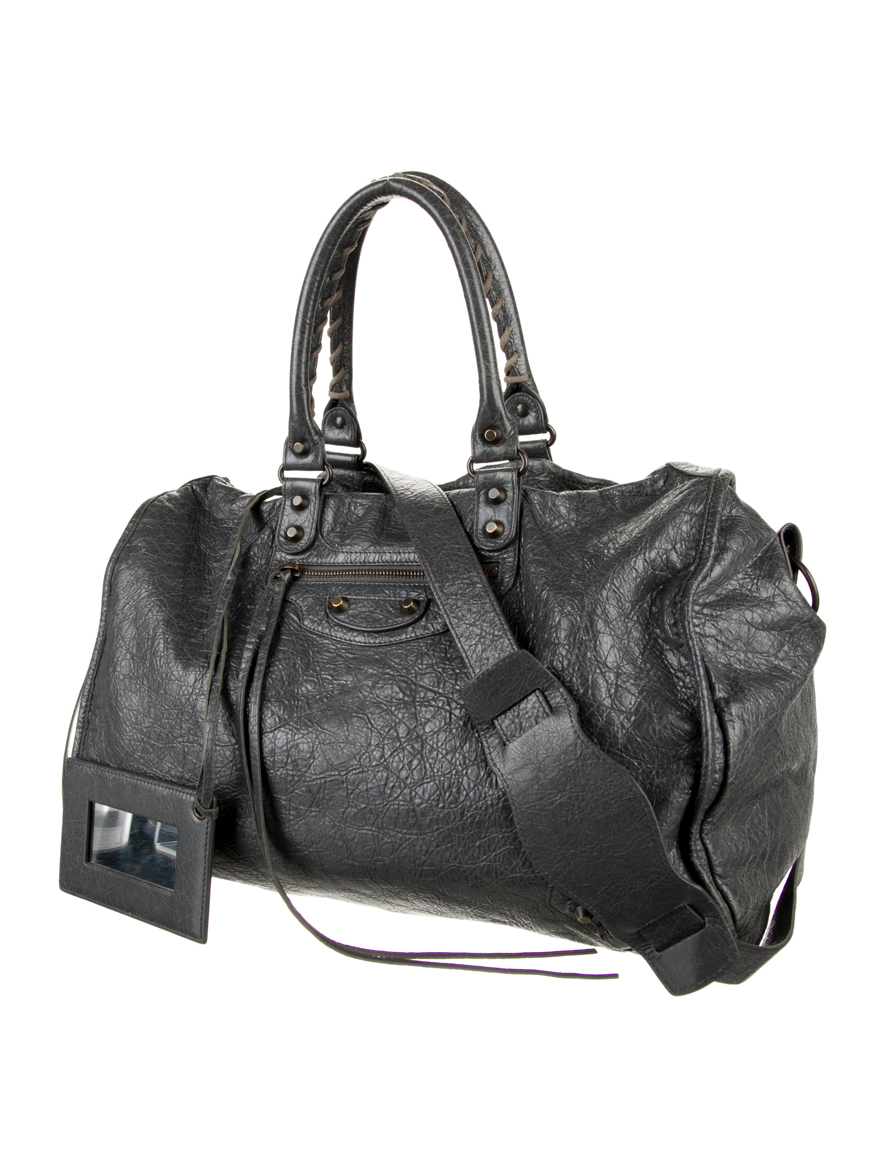 Balenciaga Motocross Kraft Bag - Grey Shoulder Bags, Handbags
