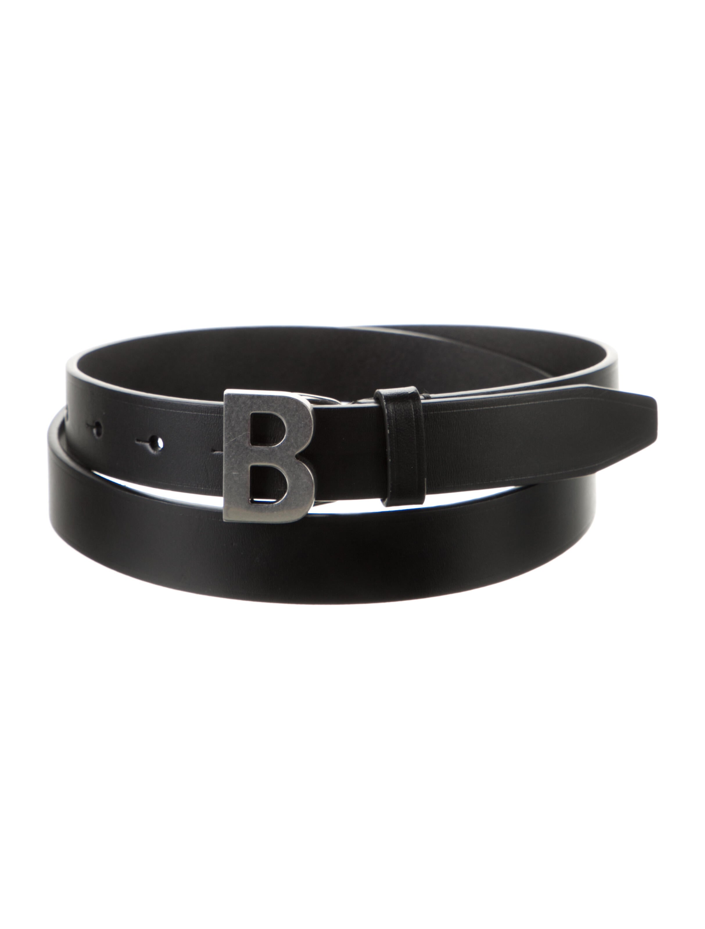 Balenciaga Skinny Leather Belt Kit Black Belts, Accessories