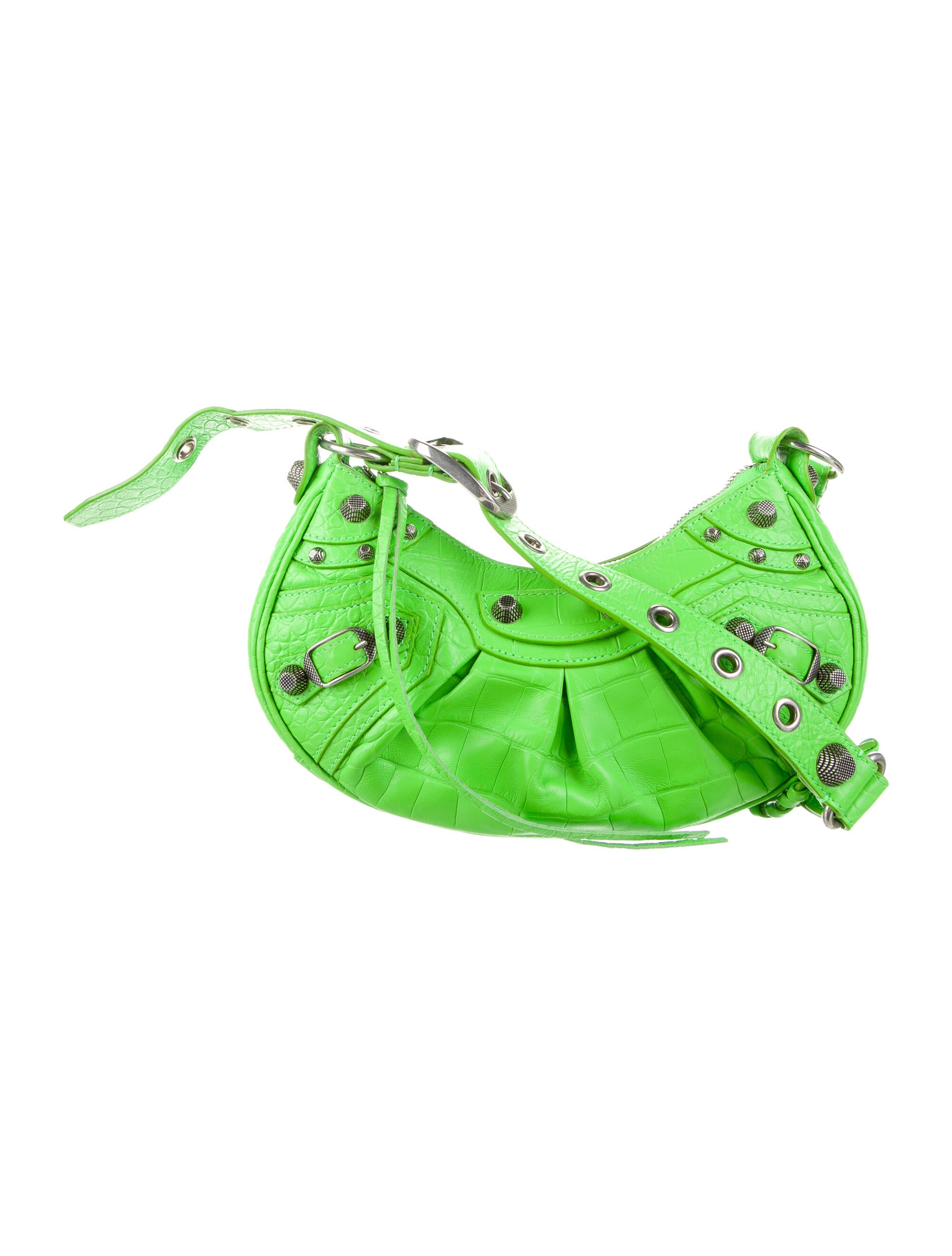 Balenciaga Embossed Le Cagole XS Shoulder Bag Green Shoulder Bags