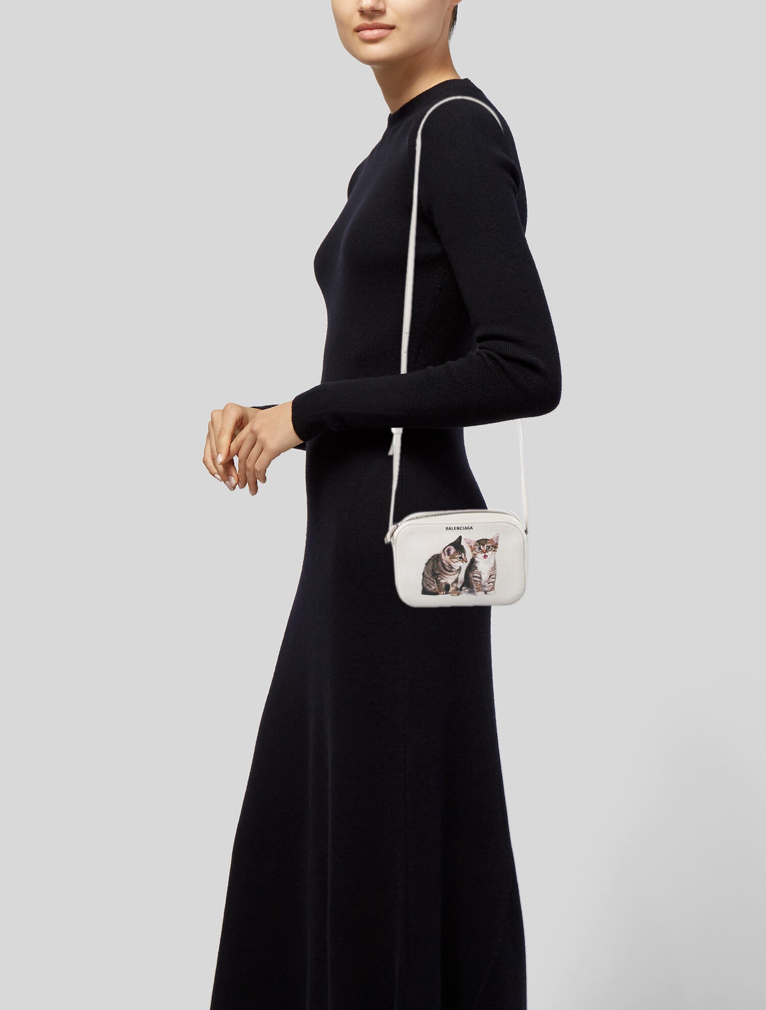 Balenciaga Cats Everyday XS Camera Bag - White Crossbody Bags