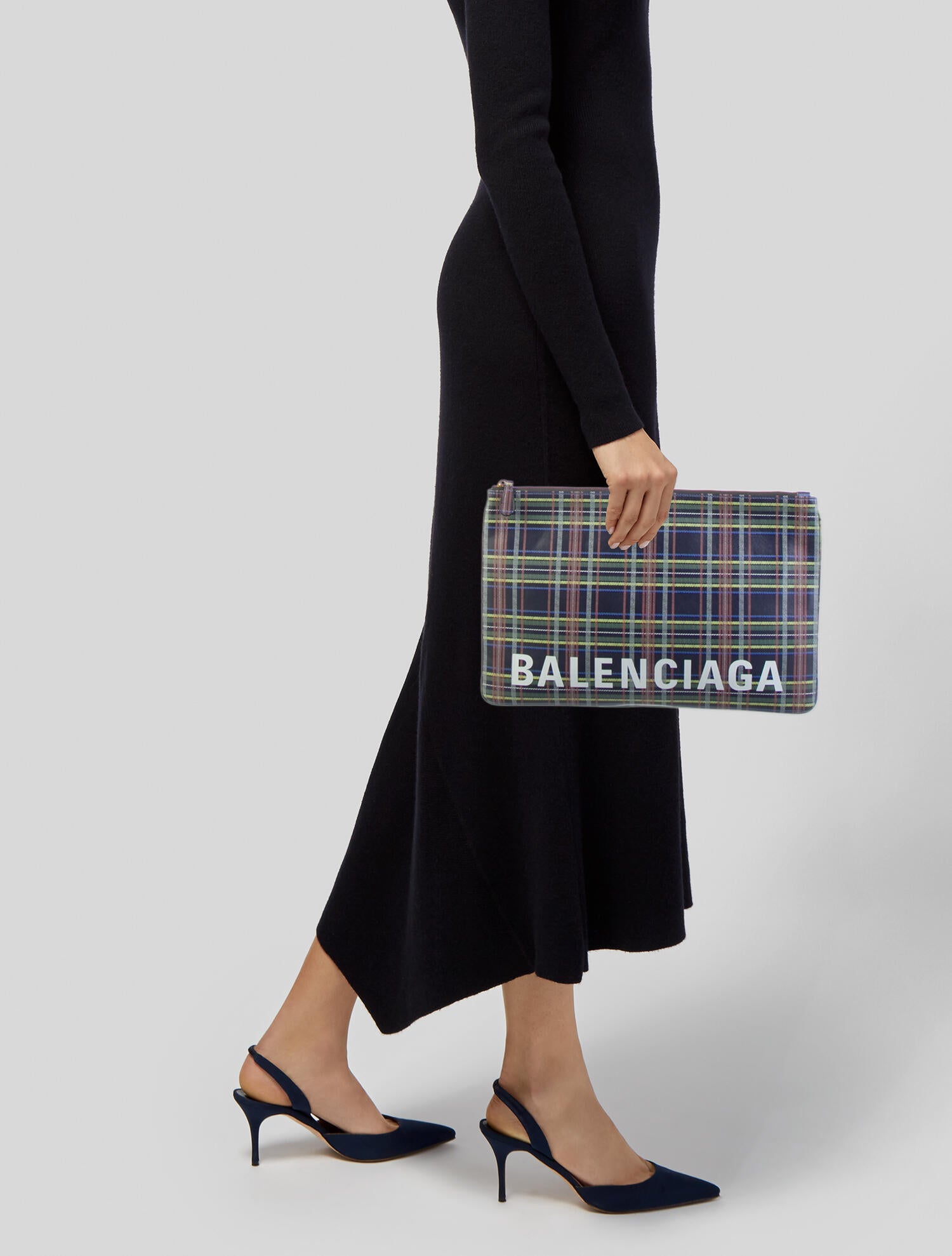 balenciaga blue clutch