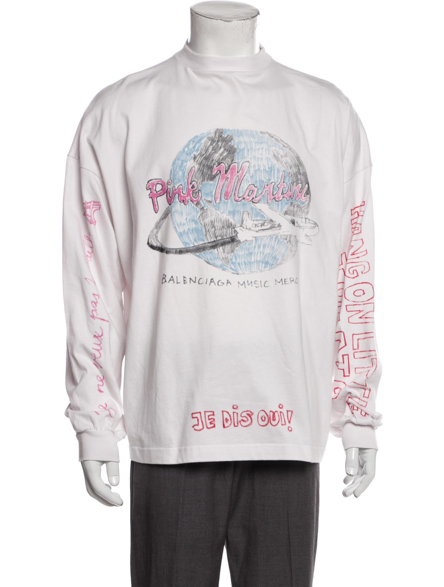 Balenciaga 2022 Pink Martini T-Shirt - White T-Shirts, Clothing 