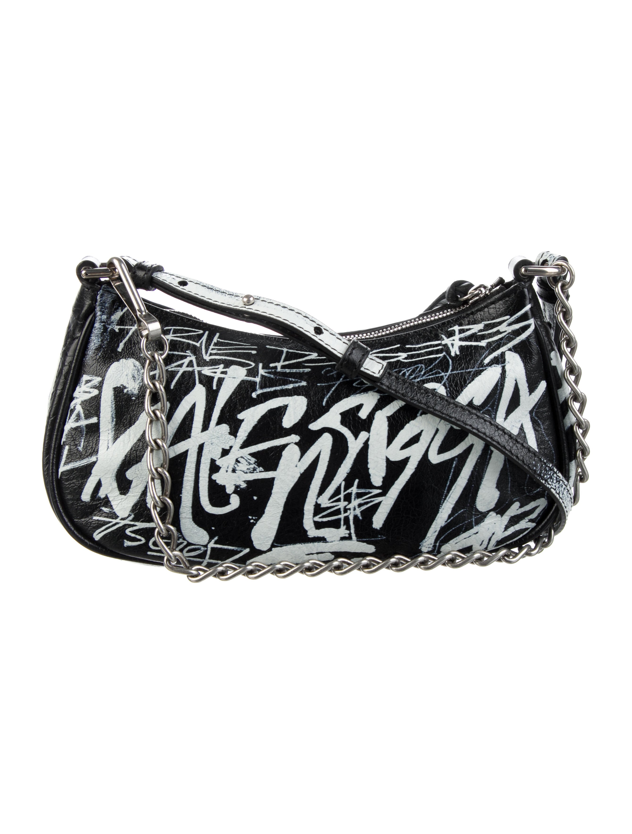 Balenciaga Graffiti Le Cagole Mini Chain Bag - Black Mini Bags