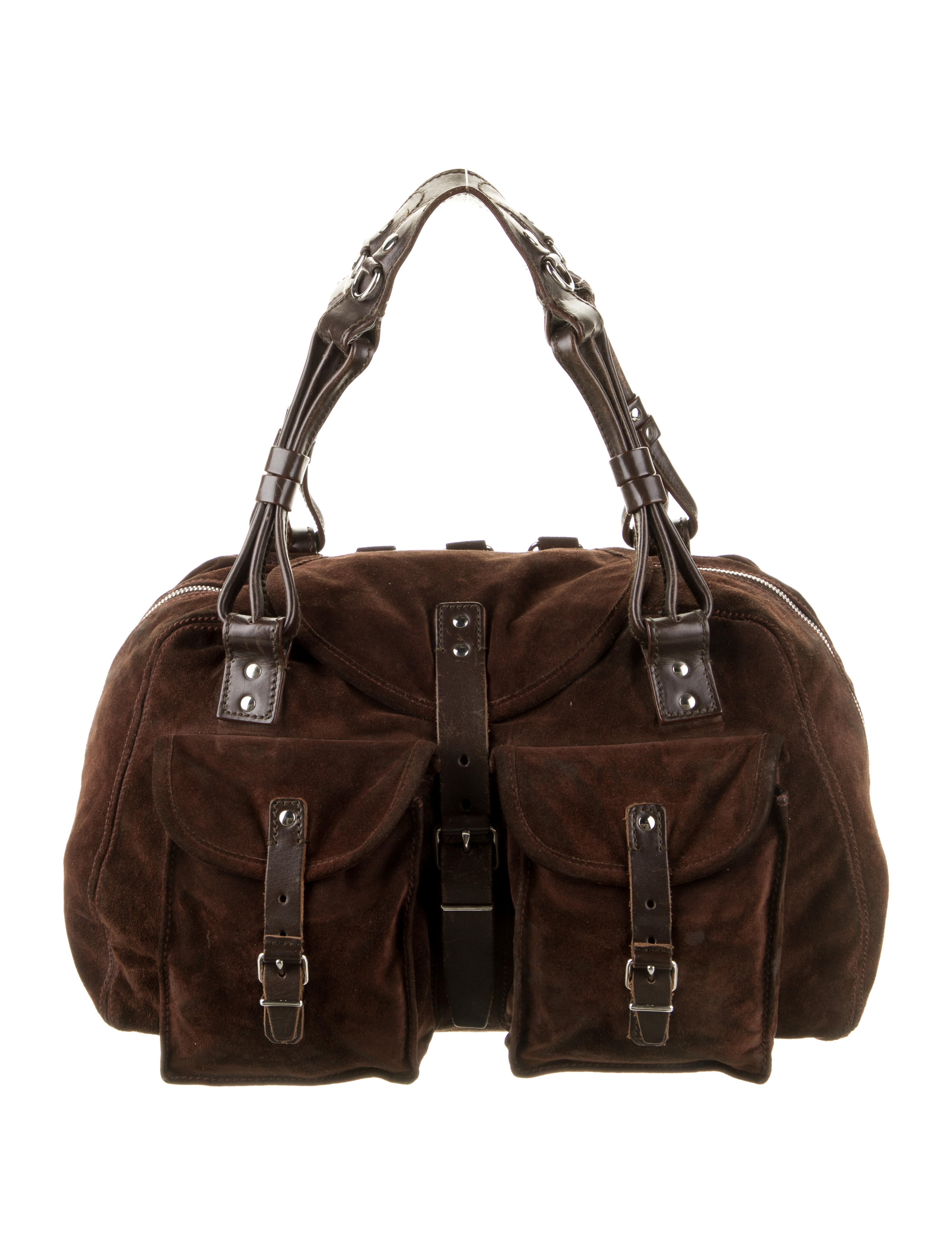 Balenciaga Suede Cargo Pockets Shoulder Bag - Brown Shoulder