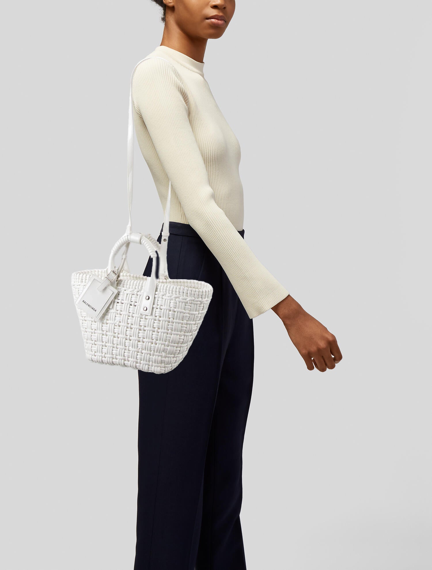 BALENCIAGA ビストロ XS ホワイト BALENCIAGA - BALENCIAGA ショルダーバッグ ビストロ XXS ミニ