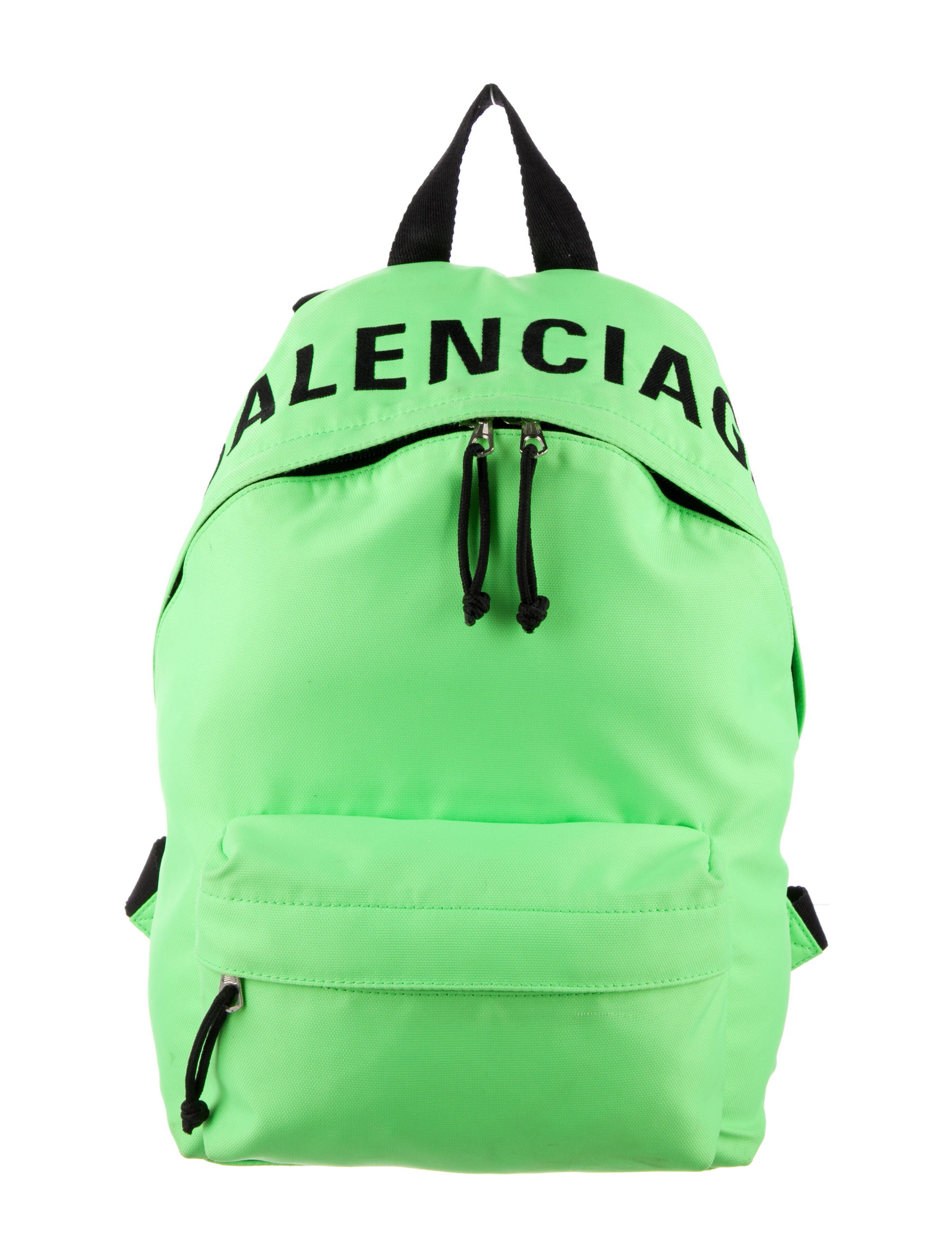 Balenciaga Nylon Wheel Logo Backpack Green Backpacks, Handbags