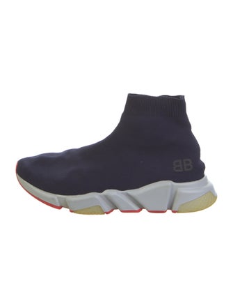 Balenciaga BB Logo Speed Trainer 'Blue Marine' Sock Sneakers