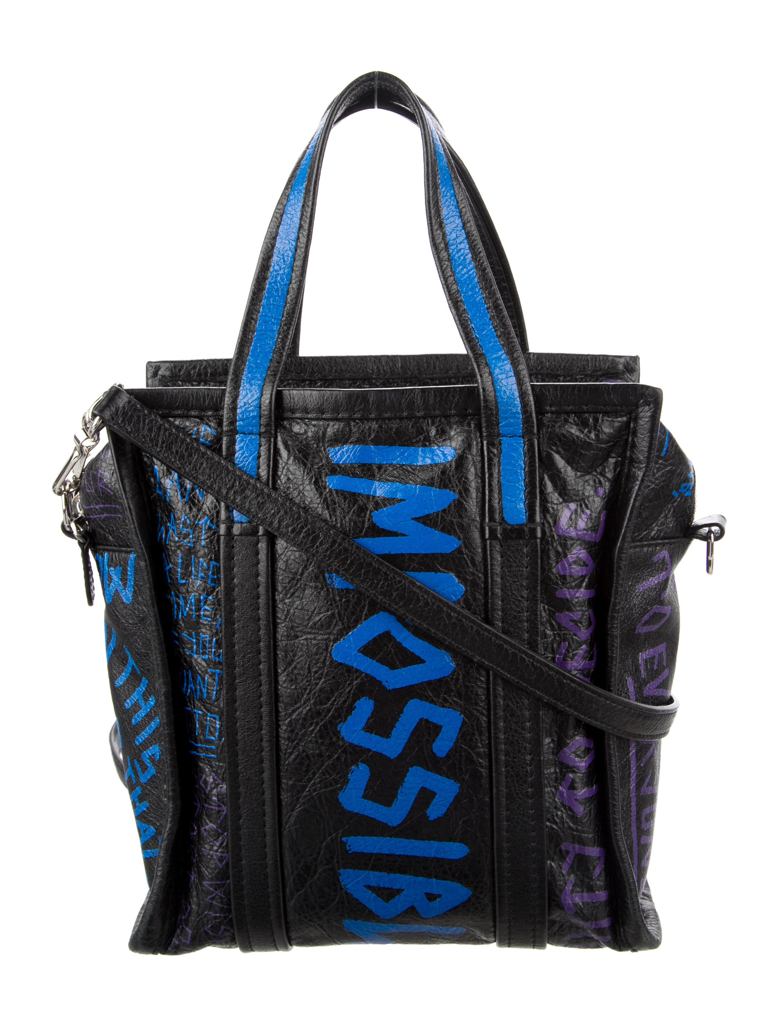 Balenciaga XS Graffiti Bazar Shopper Tote - Black Totes, Handbags  
