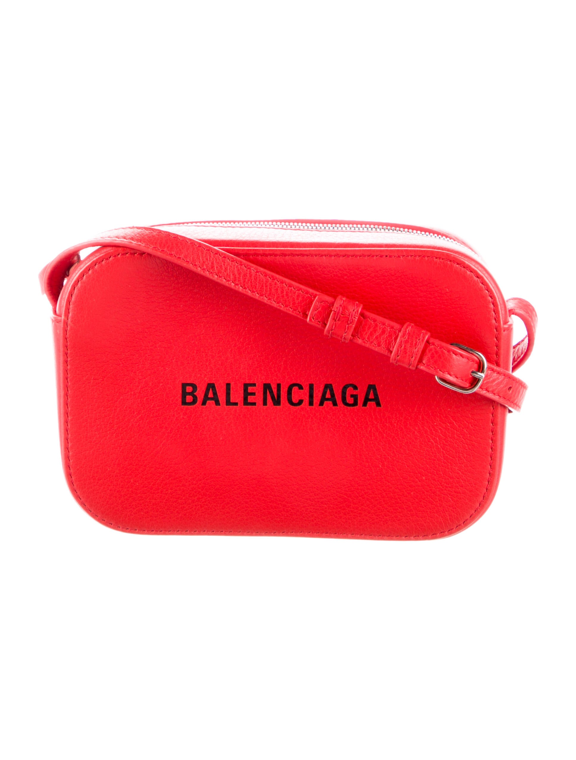 Balenciaga Leather Small Logo Everyday Camera Bag Red Crossbody Bags, Handbags BAL236499
