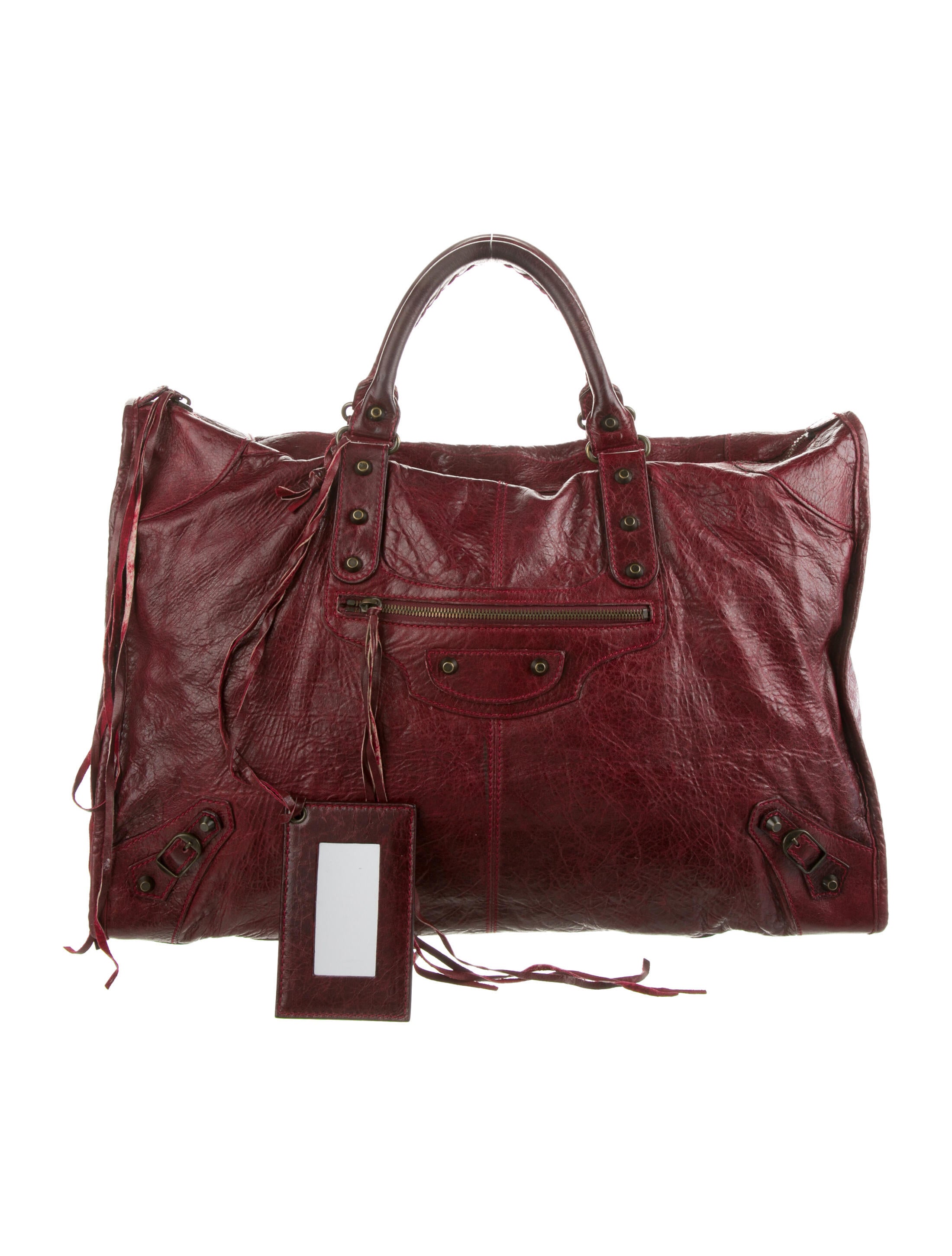 Balenciaga Motocross Classic Voyage Weekender - Red Totes