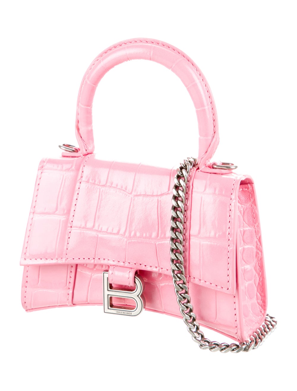 Balenciaga 2022 Mini Hourglass Top Handle Bag Gem